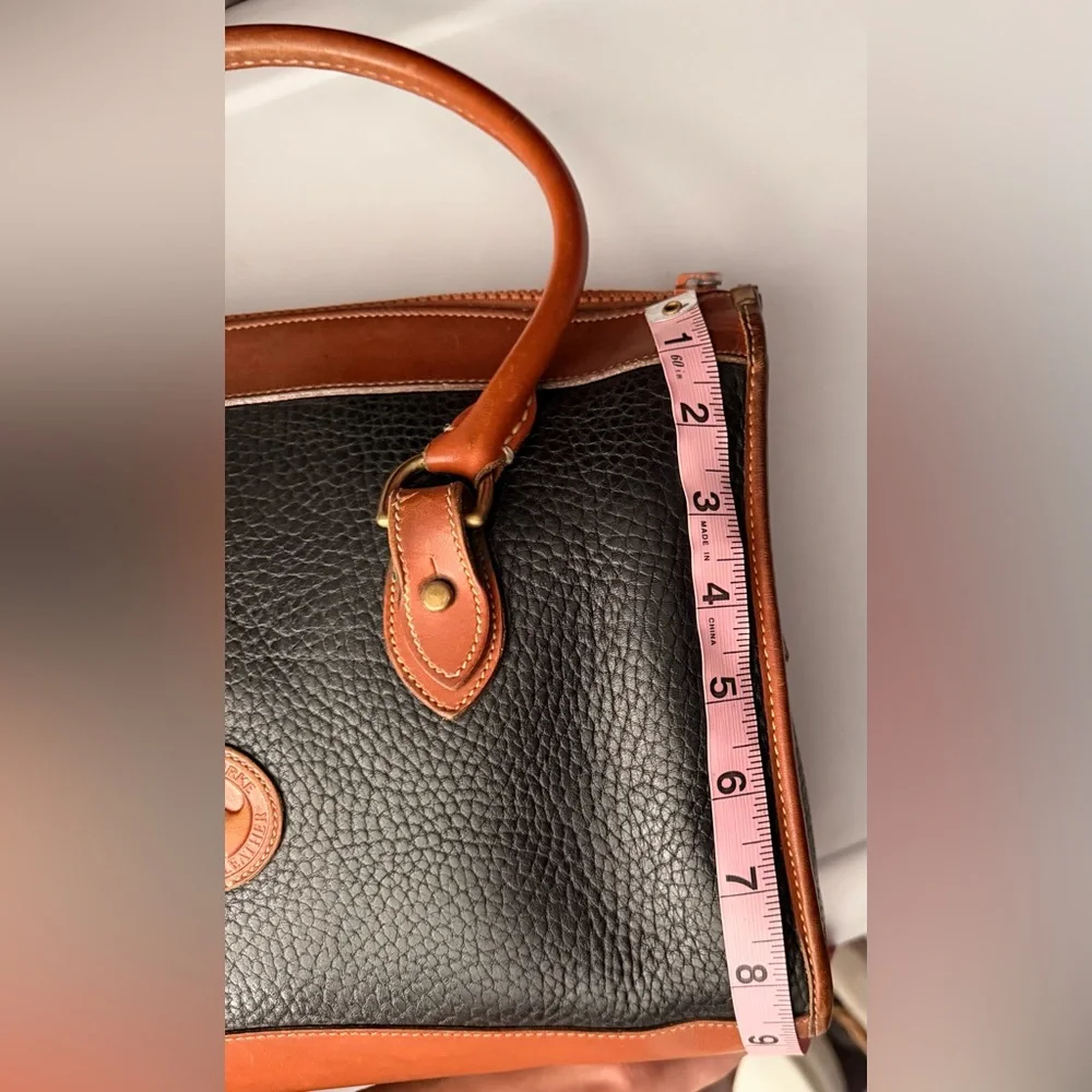 Dooney & Bourke All Weather Leather Small Essex Satchel Black & British Tan R26